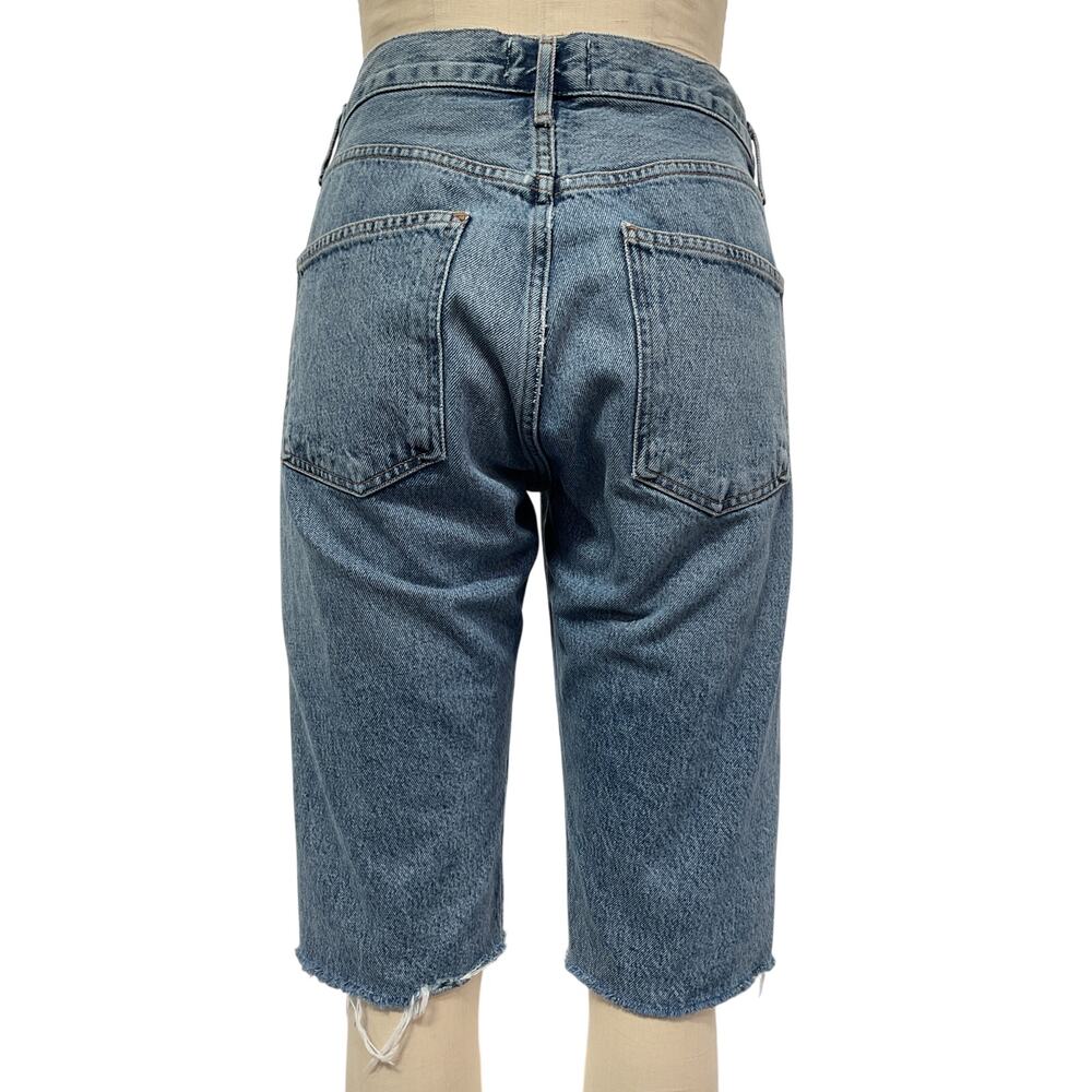 Agolde High Rise Blue Carrie Bermuda Shorts Size 27 - Picture 3 of 4